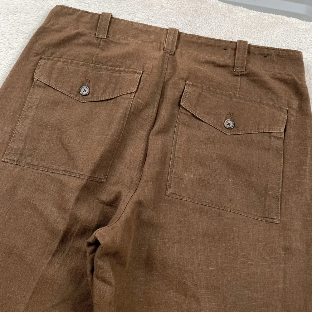 Vintage Banana Republic Pants Mens 31x30 Relaxed Straight Brown Linen Blend